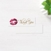 Hot-roze glazen lips - Hartelijk dank - Wit Mini Visitekaartjes (Bureau)