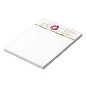 Hot-roze glazen lips notitieblok (Linkerzijde)