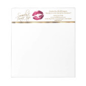 Hot-roze glazen lips notitieblok (Voorkant)