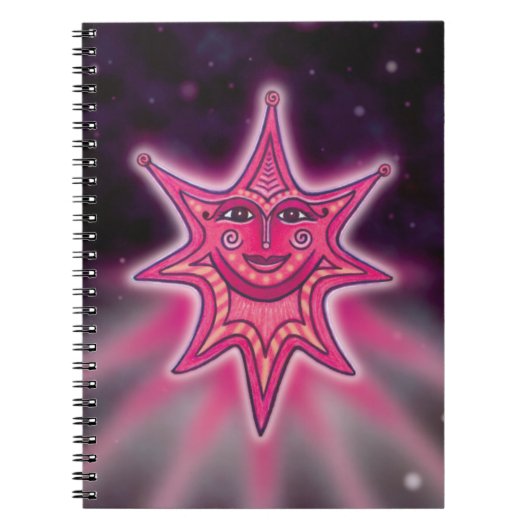 Hot-roze glimlachende Star-Notitieboek Notitieboek (Voorkant)