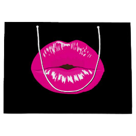 Hot-roze glimp op zwart groot cadeauzakje