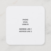 Hot-roze glimp op zwart vierkante visitekaartje (Achterkant)