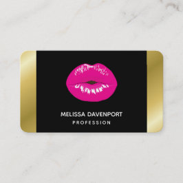 Hot-roze glimp op zwart visitekaartje