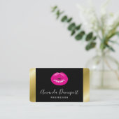 Hot-roze glimp op zwart visitekaartje (Staand voorkant)