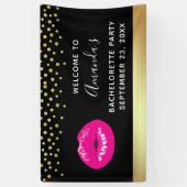 Hot-roze glimp op zwarte bachelorette spandoek (Verticaal)