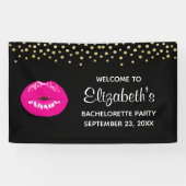Hot-roze glimp op zwarte bachelorette spandoek (Horizontaal)