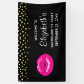 Hot-roze glimp op zwarte bachelorette spandoek (Verticaal)