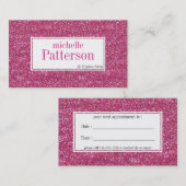 Hot-roze Glitter Appointment Visitekaartjes Afsprakenkaartje (Voorkant / Achterkant)