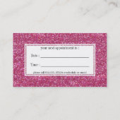 Hot-roze Glitter Appointment Visitekaartjes Afsprakenkaartje (Achterkant)
