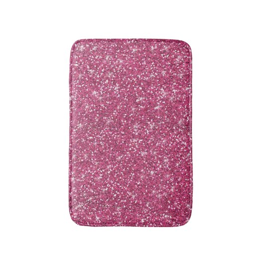 Hot-roze glitter bedrukt badmat (Voorkant Verticaal)