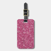 Hot-roze glitter bedrukt bagagelabel (Voorkant verticaal)