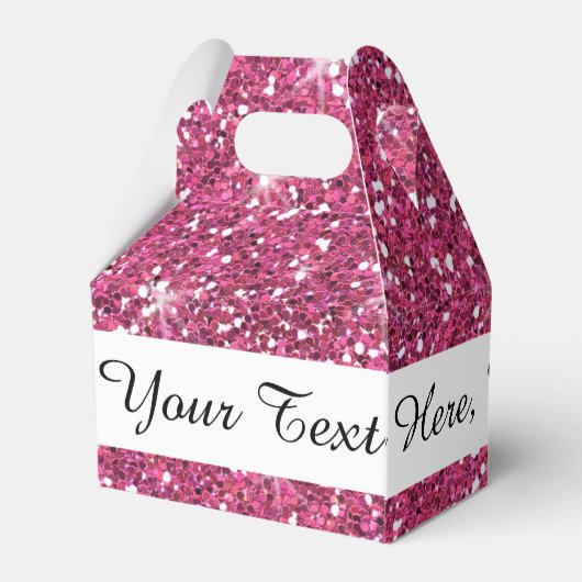 Hot-roze glitter bedrukt bedankdoosjes (Achterkant)