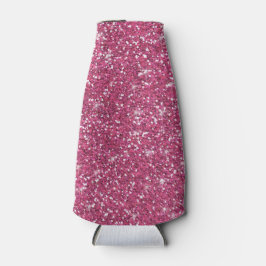 Hot-roze glitter bedrukt flesjeskoeler