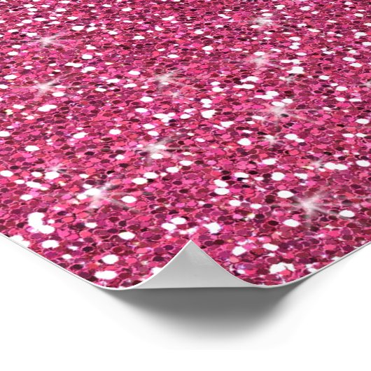 Hot-roze glitter bedrukt poster (Hoek)
