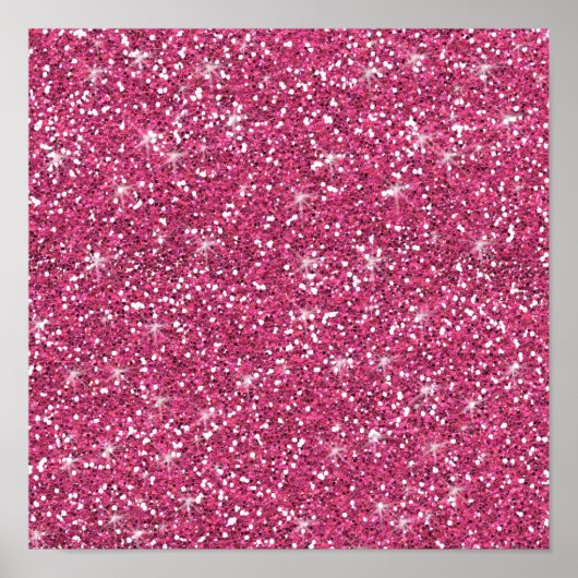 Hot-roze glitter bedrukt poster (Voorkant)