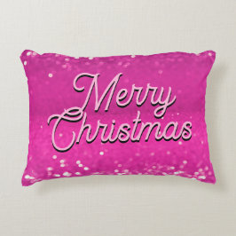 Hot roze glitter bokeh aangepaste tekst accent kussen