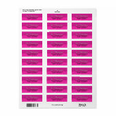 Hot roze glitter bokeh aangepaste tekst adreslabel etiket (Full Sheet)