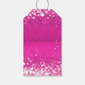 Hot roze glitter bokeh aangepaste tekst cadeaulabel (Achterkant)