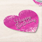 Hot roze glitter bokeh aangepaste tekst kartonnen onderzetters (Gekanteld)