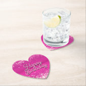 Hot roze glitter bokeh aangepaste tekst kartonnen onderzetters (Insitu)