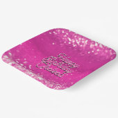 Hot roze glitter bokeh aangepaste tekst papieren bordje (Gebogen)