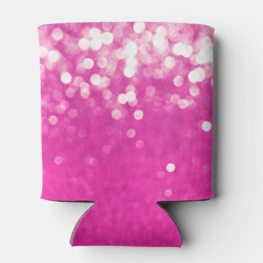 Hot roze glitter bokeh monogram blikjeskoeler (Achterkant)