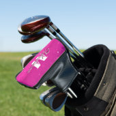 Hot roze glitter bokeh monogram golfheadcover (Insitu)