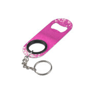 Hot roze glitter bokeh monogram mini flessenopener (Achterkant Gekanteld)