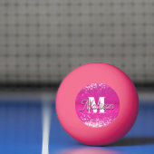 Hot roze glitter bokeh monogram pingpongbal (Net)