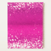 Hot roze glitter bokeh monogram planner (Achterkant)