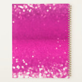 Hot roze glitter bokeh monogram planner (Achterkant)