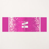 Hot roze glitter bokeh monogram yogamat (Voorkant (horizontaal))