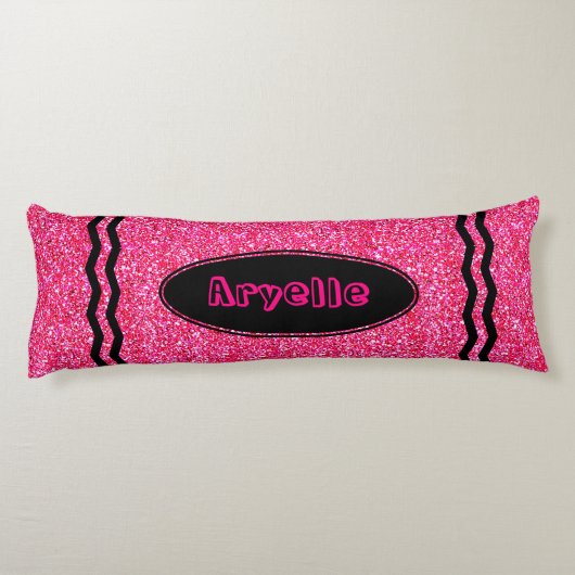 Hot-roze Glitter Crayon - Aangepaste naamloze hulp Lichaamskussen (Achterkant)