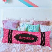 Hot-roze Glitter Crayon - Aangepaste naamloze hulp Lichaamskussen