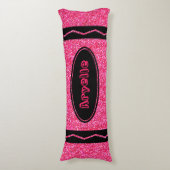 Hot-roze Glitter Crayon - Aangepaste naamloze hulp Lichaamskussen (Voorkant Verticaal)