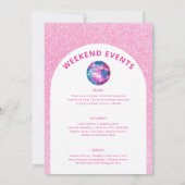 Hot roze glitter disco cowgirl vrijgezellenfeest kaart (Achterkant)