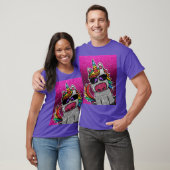 Hot roze glitter eenhoorn jersey naam + nummer t-shirt (Unisex)