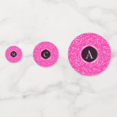 Hot roze glitter en cirkels confetti (Achterkanten)
