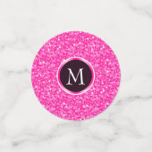 Hot roze glitter en cirkels confetti (Kleine voorkant)