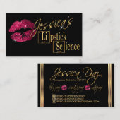 Hot-roze glitter en Gold 2 Visitekaartje (Voorkant / Achterkant)