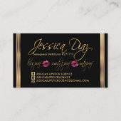 Hot-roze glitter en Gold 2 Visitekaartje (Achterkant)