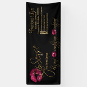 Hot-roze glitter en Gold Lips 2 Spandoek (Verticaal)