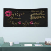 Hot-roze glitter en Gold Lips Spandoek (Beurs)