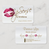 Hot-roze glitter en Gold - Satin White Visitekaartje (Voorkant / Achterkant)