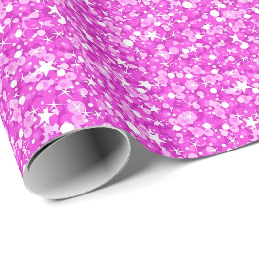 Hot-roze glitter en sparkles Patroon Cadeaupapier (Rol Hoek)