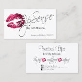 Hot-roze glitter en zilver - wit visitekaartje (Voorkant / Achterkant)