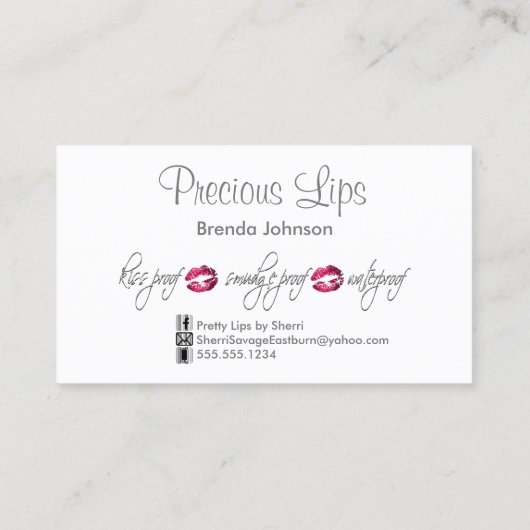 Hot-roze glitter en zilver - wit visitekaartje (Achterkant)