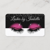 Hot-roze glitter - Eyelashes Visitekaartje (Voorkant)