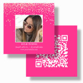 Hot roze glitter | Foto sociale media | QR-code Vierkante Visitekaartje