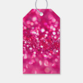 Hot roze glitter glam elke leeftijd verjaardag cadeaulabel (Achterkant)